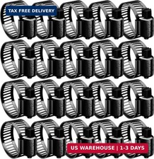 20Pcs Black Hose Clamp,3/4"- 1-1/2" 21-38Mm 304 Hose Clamps Stainless Steel Adju