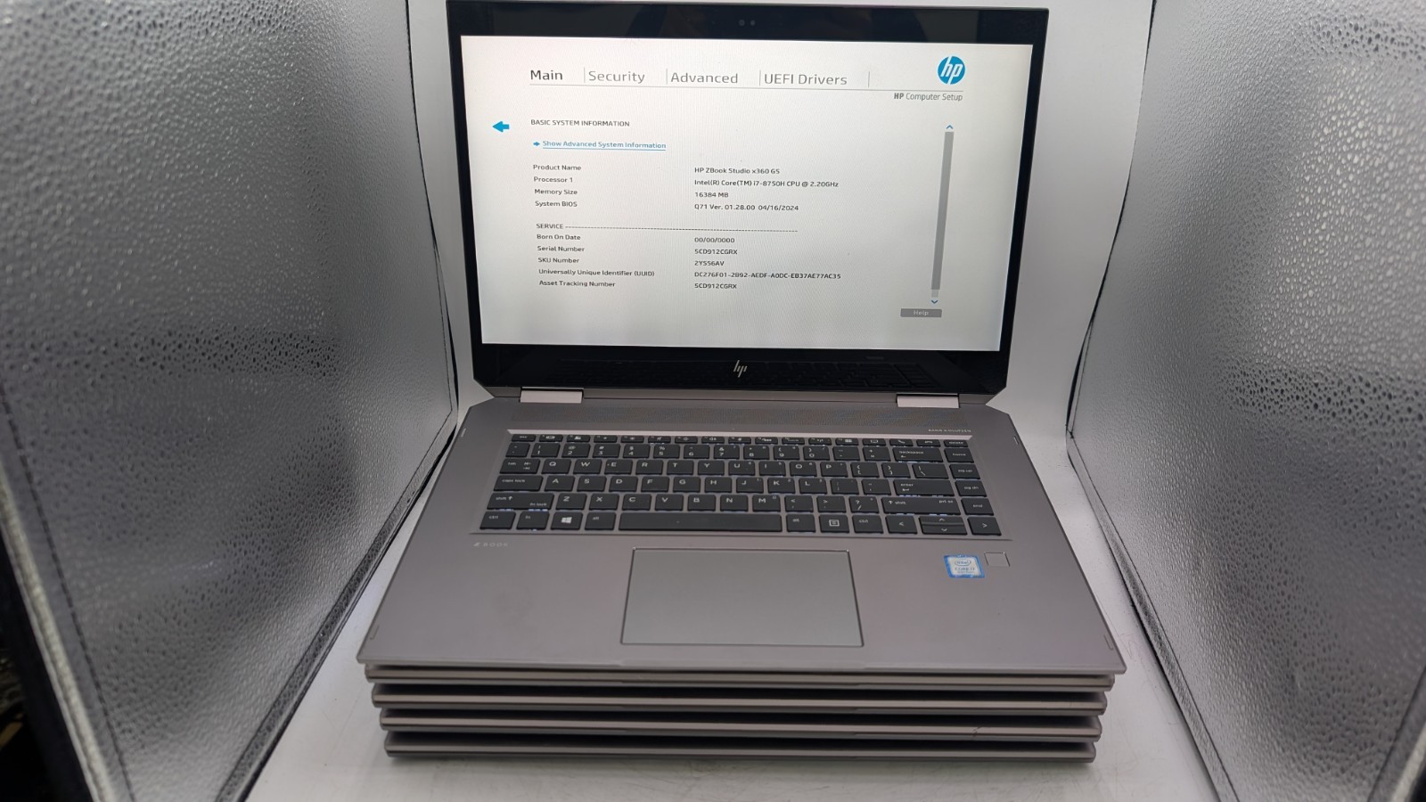 Lot Of 5 HP Zbook Studio X360 G5 i7-8750H No Mem No Drive Check Desc.