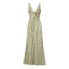 Wild Fable Floral Maxi Dress Womens S Lace Trim Slip Silky Stretch Boho Cottage