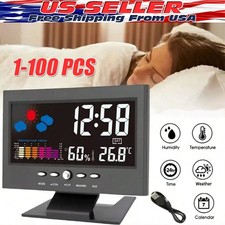 LED Digital Alarm Clock Snooze Calendar Therm...