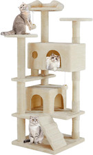 Cat Tree 54 Inch, Multi-Level Cat Tower with Condo, Perches, Sisal Scratching Po