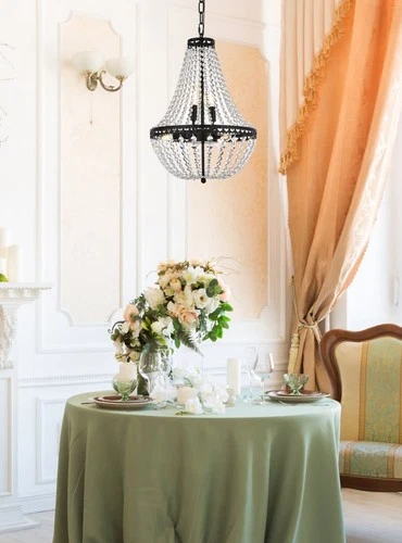 Elegant Lighting 1113D14 Valeria 5 Light 14"W Crystal Empire - Black - Picture 4 of 7