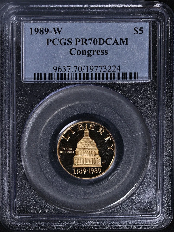 1989-W Congress Commemorative Gold $5 PCGS PR70 DCAM - STOCK - Image 3 of 4