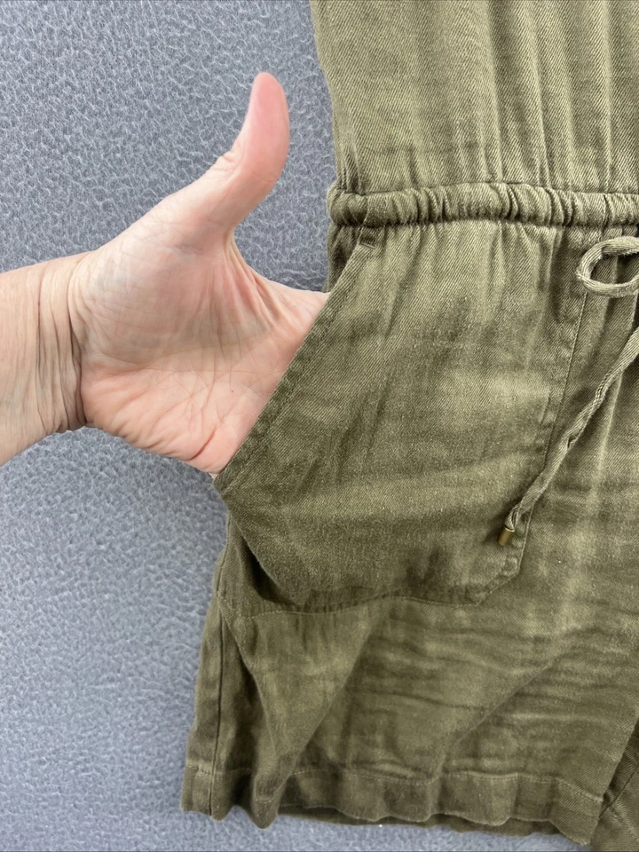 Женский комбинезон Lauren Ralph Lauren 8 Safari без рукавов на пуговицах льняная смесь Pock - Изображение 2 из 4