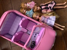 Licca Doll Vehicle Set with Shopping Cart Pink Vehicle 4 Dolls Bundle