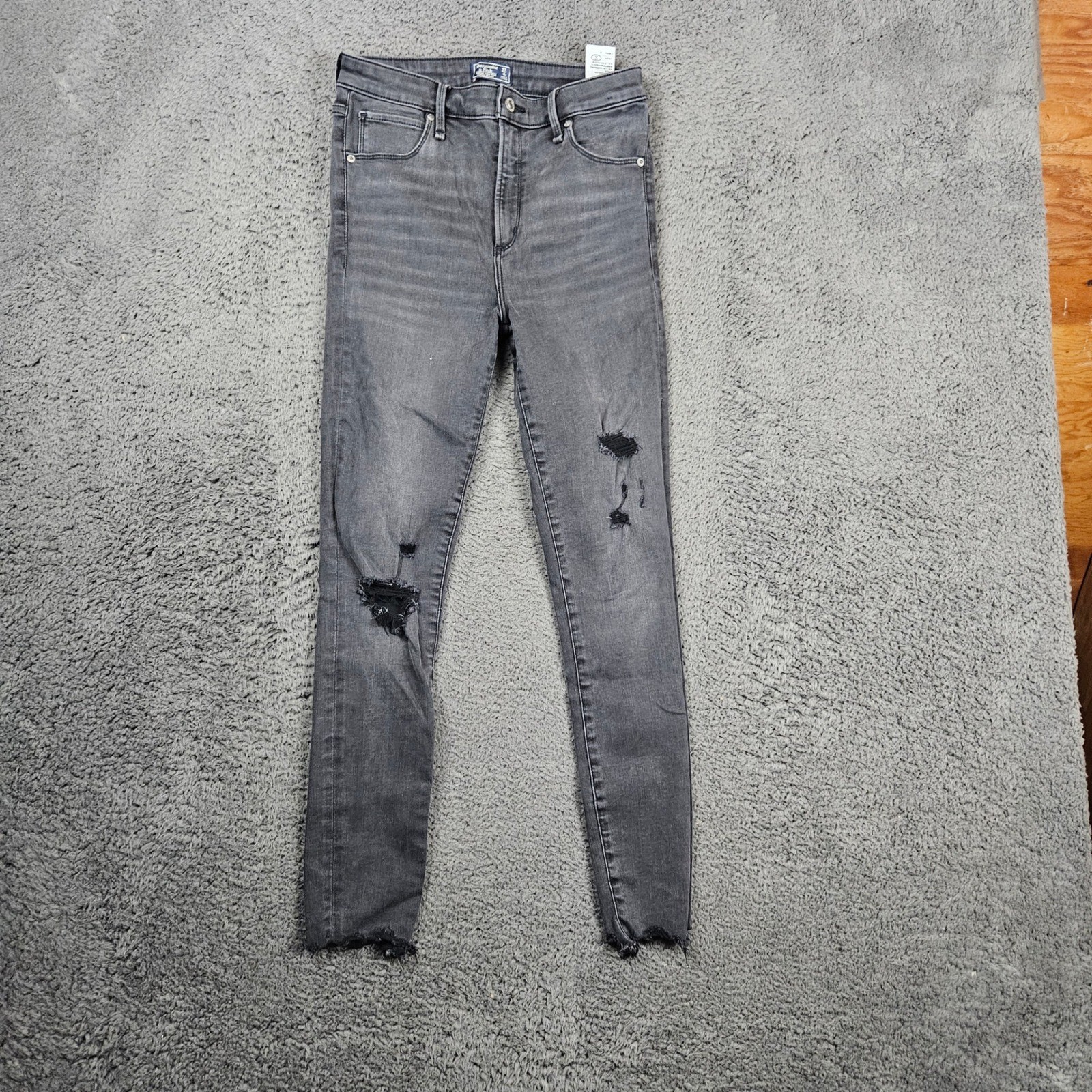 Abercrombie & Fitch 27/4R Simone High Rise Super Skinny Distressed Gray Jeans