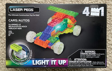 Laser Pegs Cars/Autos 4 in 1 Light It Up Building Set NEW