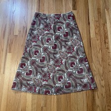 Vintage 2000s Y2K Necessary Objects Red Paisley Skirt Small
