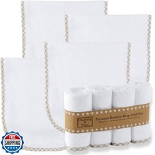Channing and Yates - Premium Boutique Organic Burp Cloths 4-Pack Large Face
