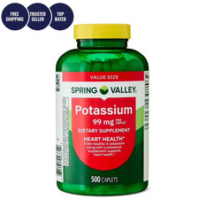 Spring Valley Potassium 99 mg 500 Caplets Value Size Supplement