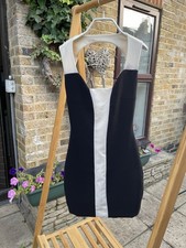 Designer LBD Crescent Black / Stone Dress AQUA  Elegant Sexy Size 8