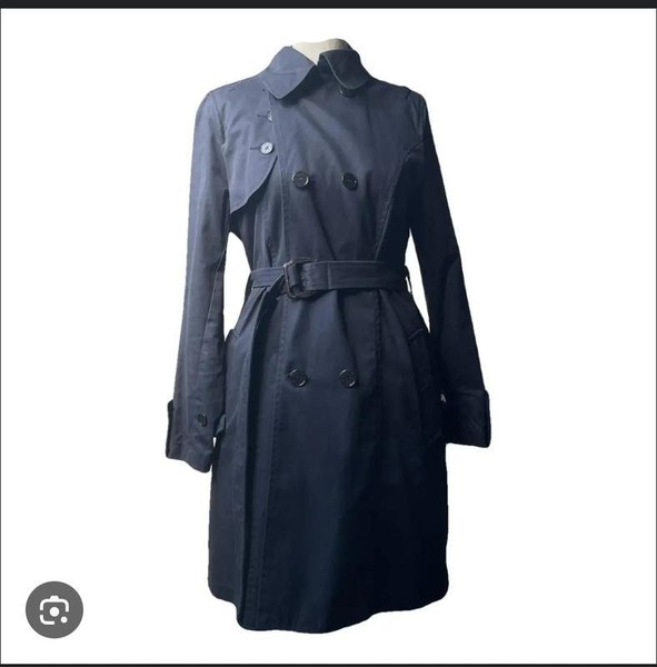 Women Armani Jeans Coat Navy Cotton 40 / L / 48