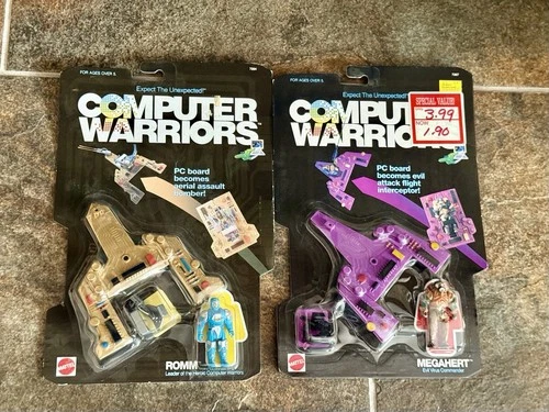 MOC! VTG 1989 Mattel Pepsi Computer Warriors MEGAHERT Bomber ROMM Intercepter