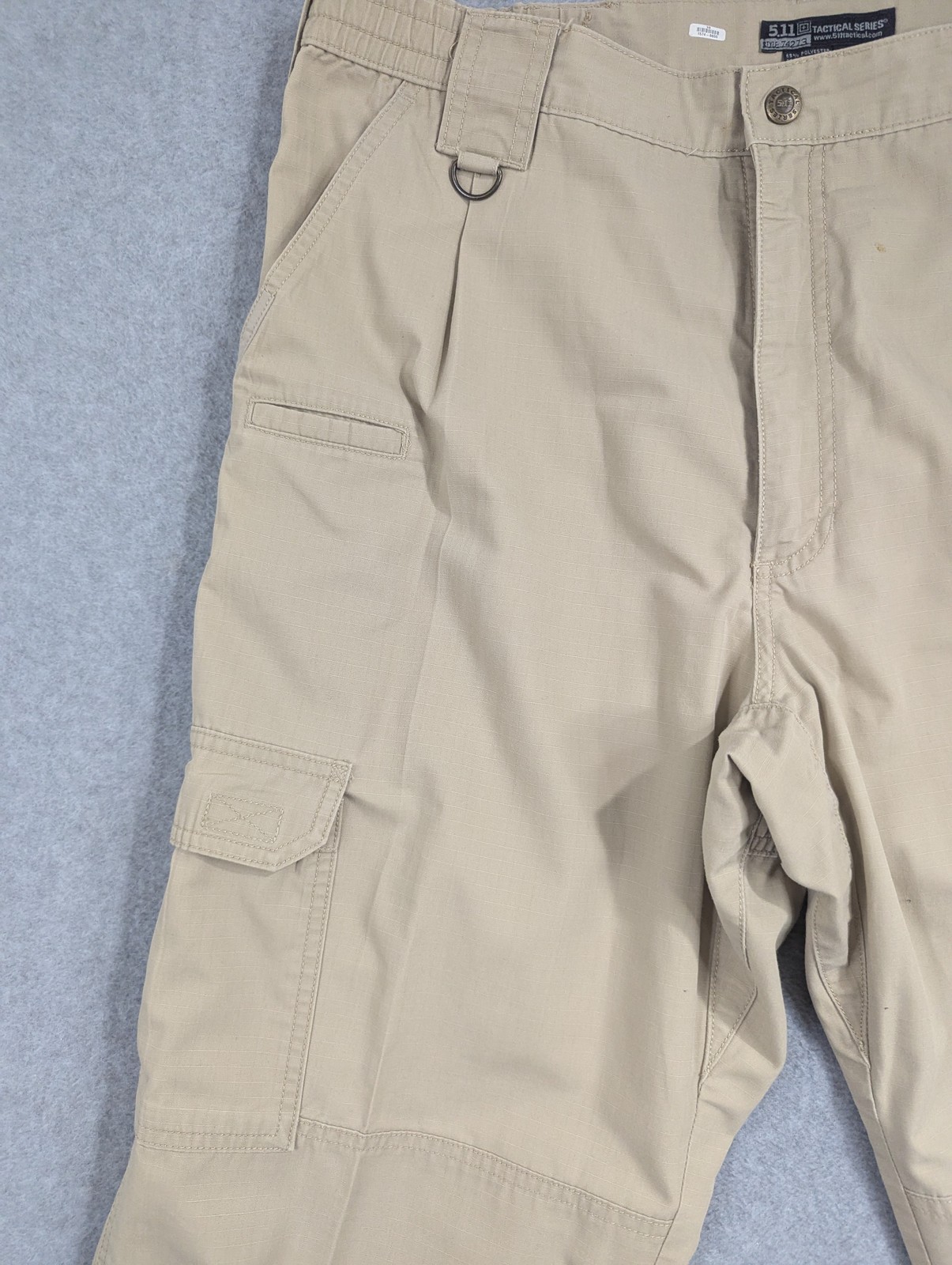 5.11 Tactical Pants Mens 36x32 Khaki Beige Cargo Double Knee Poly Cotton Work
