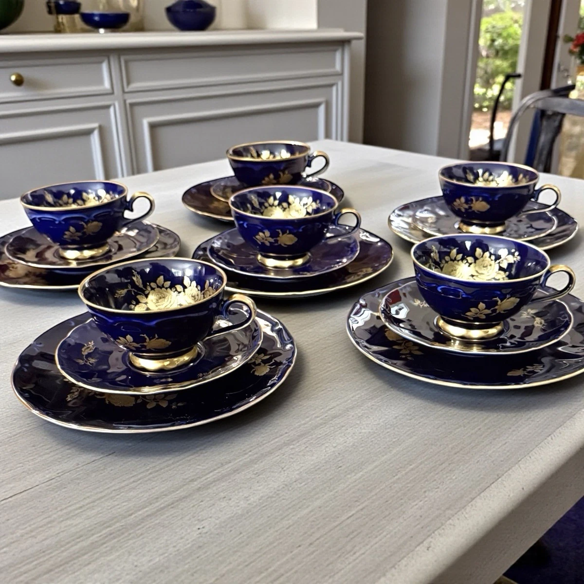 Service De Vaisselle Porcelaine Rhenania Allemagne – Motif Fleurs, 14 Pièces