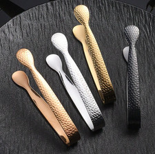 6pcs Premium Hammered Stainless Steel Ice Tongs Bar Sugar Lemon Serving Tool