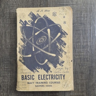 Vtg Navy Training Courses Basic Electricity Navpers 10086, 1956 Edition Naval
