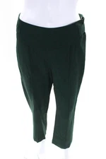 Sportmax Womens High Rise Adjustable Waist Pleated Straight Leg Trousers Green S