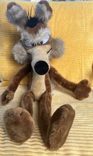 1971 Wile E Coyote 30” Wired Plush Warner Bros Roadrunner Mighty Star Vtg A01874