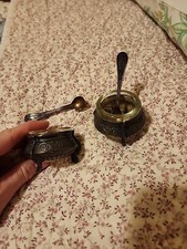 Ancien service de cave à sel russe en plaqué argent HOMMETT 