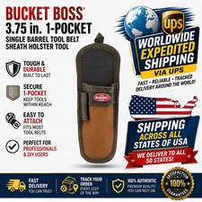 BUCKET BOSS 3.75 in. 1-Pocket Single Barrel Tool Belt Sheath Holster Tool Holder