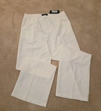 Refka White Wide Leg Tailored Trousers High Waist Pleated Dress Pants NWT...