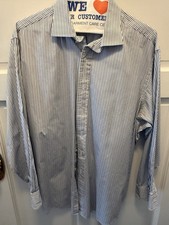Polo Ralph Lauren Shirt Mens 18 34/35 White Stripe Regent Classic Long Sleeve