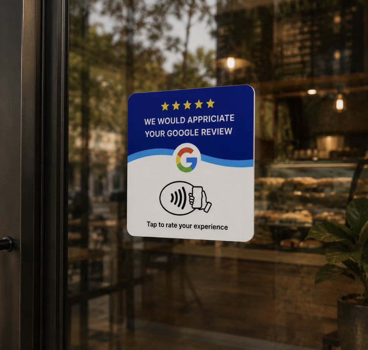 (25 Pack) Google Review NFC Tap RFID Card Sticker Sign with Adhesive Back
