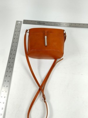 Vera Pelle Italy Leather Crossbody Purse Bucket Bag Small