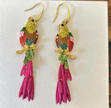 Parrot Earrings Oddities Curiosity jewelry buffet Margaritaville bird fashion