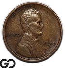 1909-S Lincoln Cent Wheat Penny, Tough Choice AU+ Better Date