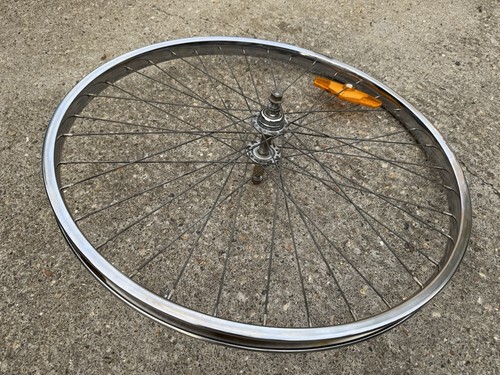 26” Chrome Steel Retro Bike Vintage Bicycle Front & Rear Wheelset 36 Spoke - Picture 17 of 23