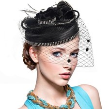Fascinators Hat for Women Church Tea Party Headband Derby Floral Wedding Dres...