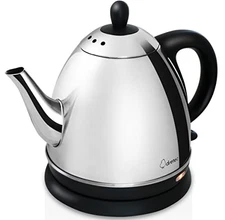 dretec Electric Kettle 1100 W High Output Stainless Steel Coffee Drip Pot Kettle