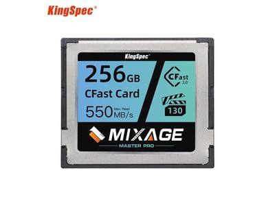 KingSpec Mixage CFast 2.0 Memory Card 256GB Media Storage Camera Card VPG130