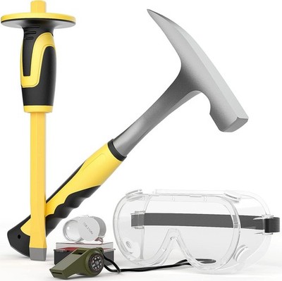 5 PCS Geology Rock Pick Equipment Kit, 32 Oz. Rock Hammer with 12'' Mason Concret