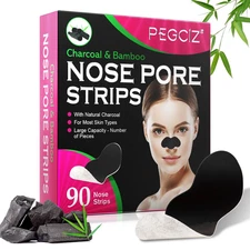 Pegciz Nose Pore Strips, Deep Cleansing Blackhead Remover Strips, 90 Count