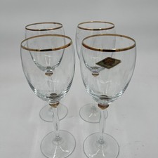 Set Of 4 Savini Crystal Wine Glasses By I.godinger 24kt Gold Rim Made In Turkey Set Of 4 Savini Crystal Wine Glasses By I.godinger 24kt Gold Rim Made In Turkey