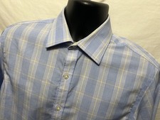 Michael Kors Shirt Button Up Blue Plaid Non-iron L/S Men's 15 1/2 32-33 B4