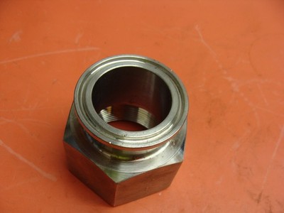 LOT OF 3 SST PROCESS HOSE ADAPTERS 1'' NPT 1.5'' TRI-CLAMP FERRULE 1.5'' FITTING