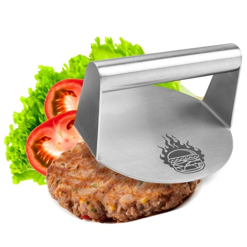Burgerpresse aus Edelstahl - 14 cm Burger Smasher - Fleischbeschwerer