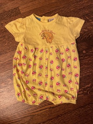 Vintage Bear in the Big Blue House 12M Strawberries Cherries One-Piece Romper
