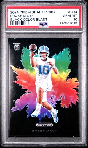 Drake Maye #CB-4 2024 Panini Prizm Draft Picks Color Blast card