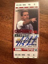 Nick Saban Signed 2007 Alabama vs Western Carolina ticket stub Debut First Game