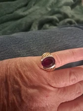  Gold & Silver Amethyst?  Ring Sz 6.5 