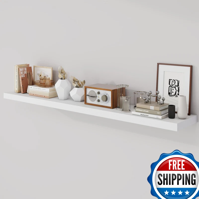 55 Inch Deep Floating Wall Shelf
