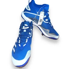 Adidas Icon 6 Bounce Mid FV9357 Baseball Cleats Men SZ 16 Blue White STEALTRAX