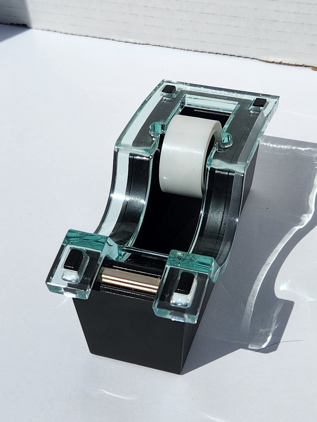 Scotch Tape Dispenser DS520 Transparent Top, Weighted Non-Skid Base, Black-image