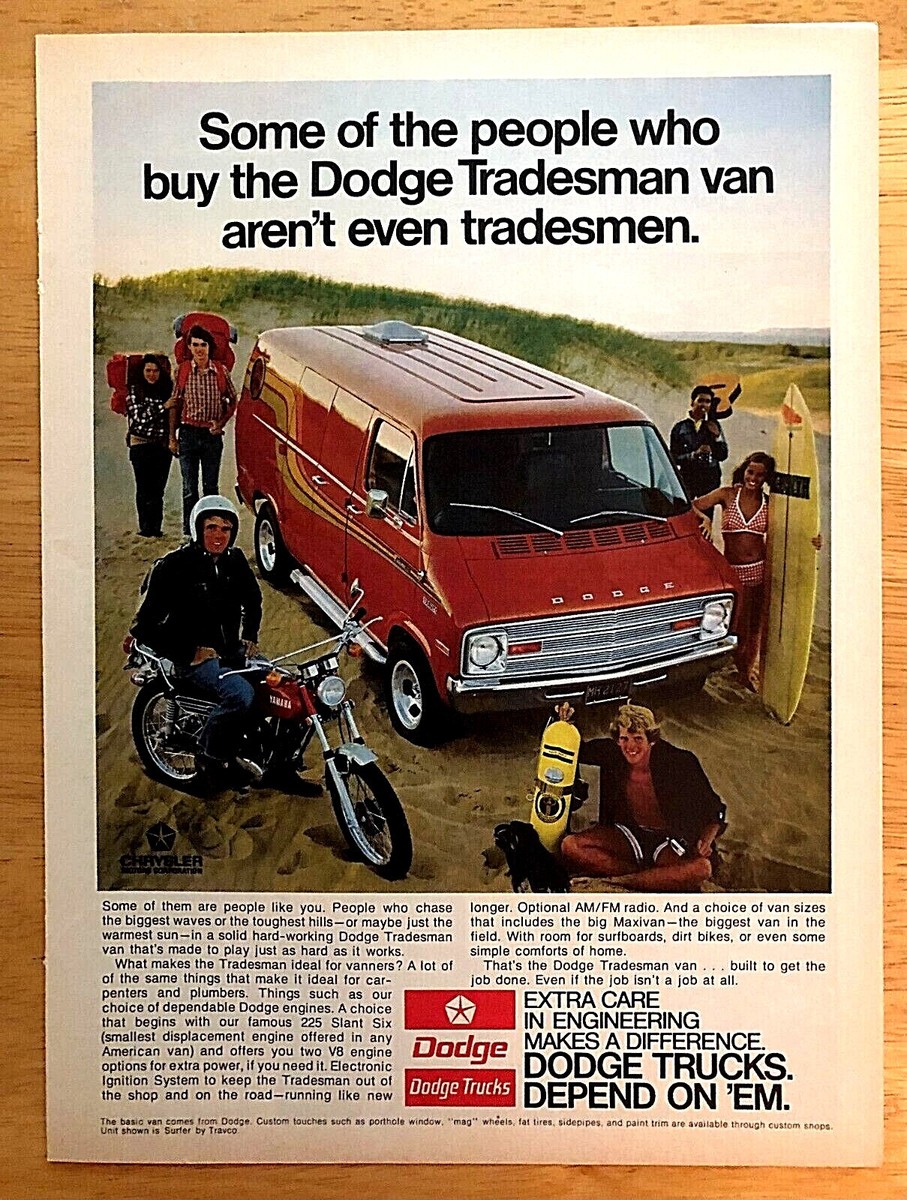 Đoàn Văn Anページ 1974 DODGE TRADESMAN MAXIVAN—CUSTOM VAN—ORIGINAL VINTAGE MAGAZINE