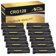 10pk Black Toner Cartridge For Canon 128 ImageClass D530 D550 MF4770n MF4880dw
